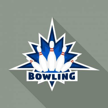 Modern bowling logosu, düz stil