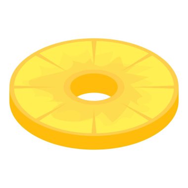 Kesilmiş ananas parçası simgesi, izometrik stil