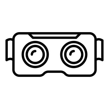 Siber oyun gözlükleri simgesi, anahat stili