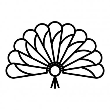 Kağıt el fanı simgesi, anahat stili