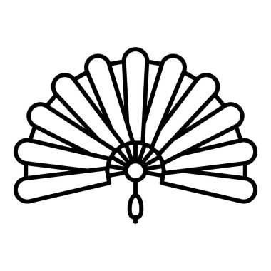 Katlanabilir el fanı simgesi, anahat stili