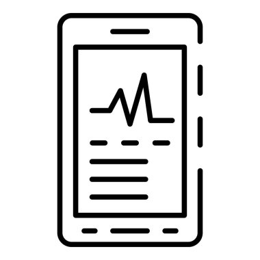 Kalp hızı uygulamaları simgesi, anahat stili