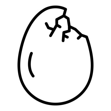 Çatlak taze yumurta simgesi, anahat stili