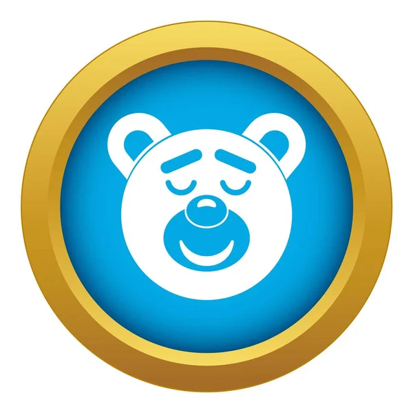 Spící medvídek ikona modrý vektor izolovaný — Stockový vektor