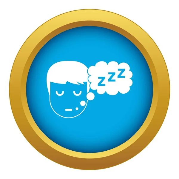 Cabeça de menino com ícone de bolha de fala vetor azul isolado —  Vetores de Stock