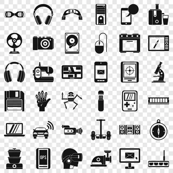 Device icons set, simple style — Stock Vector