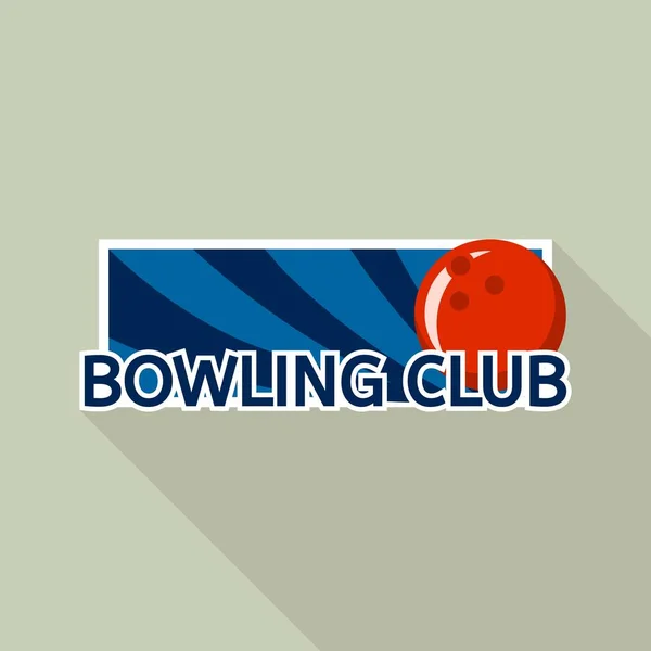 Logo klubu Bowling, płaski — Wektor stockowy