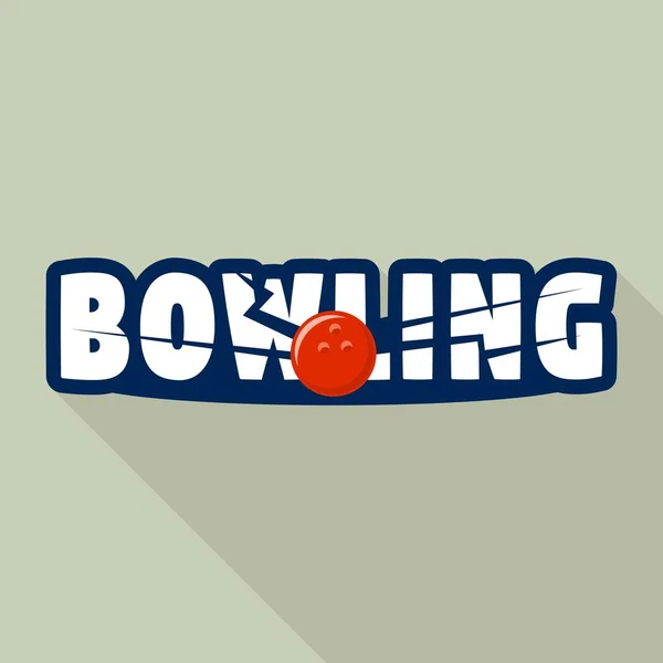 Bowlingschlag-Logo, flacher Stil — Stockvektor