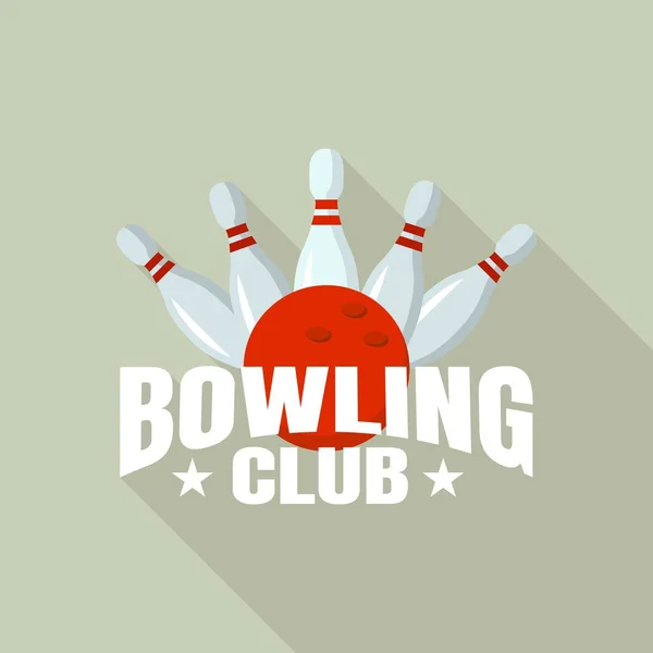 Logo del club di bowling notturno, stile piatto — Vettoriale Stock
