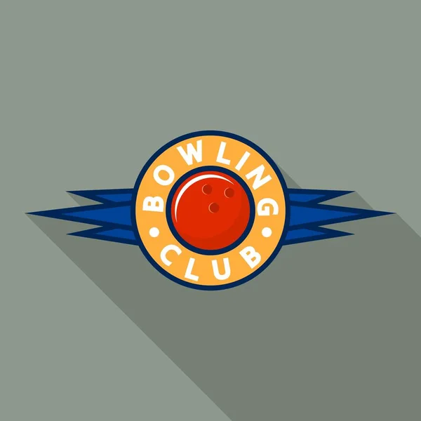 Legjobb bowling klub logo, lapos stílus — Stock Vector