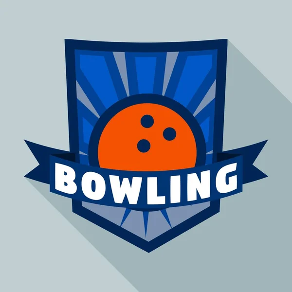 Niebieskie logo Bowling, płaski styl — Wektor stockowy