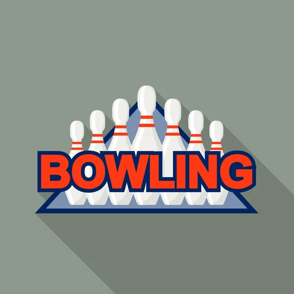 Bowling szpilki logo, płaski styl — Wektor stockowy