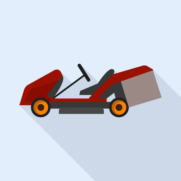 Icône de tracteur de coupe d'herbe, style plat — Image vectorielle