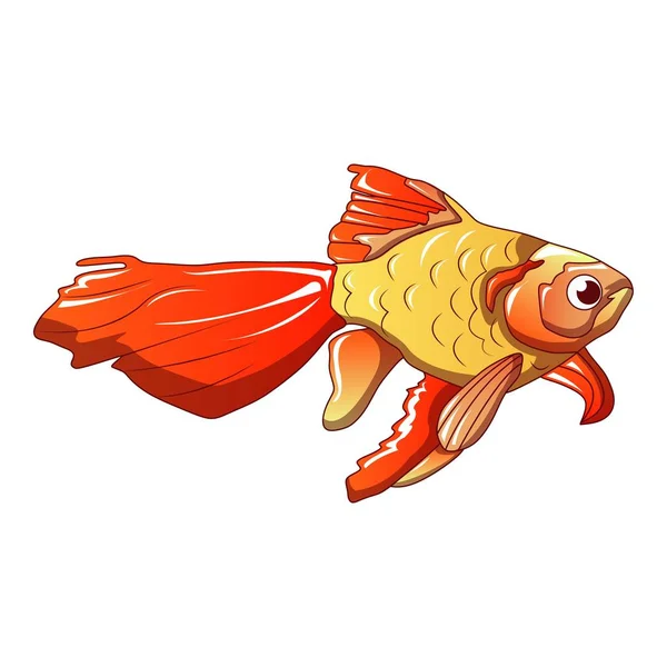 Röd guldfisk ikon, tecknad stil — Stock vektor