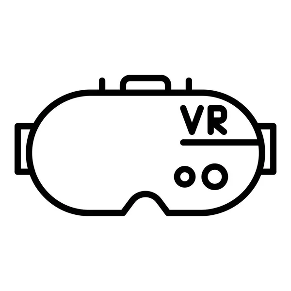 VR hjälm ikon, kontur stil — Stock vektor