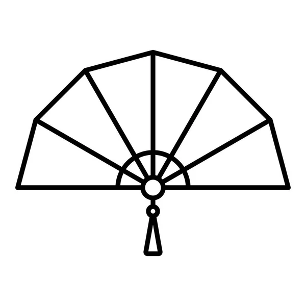 Japonská kapesní ikona ventilátoru, styl obrysu — Stockový vektor