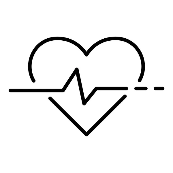 Піктограма частоти серцевих скорочень, стиль контуру — стоковий вектор