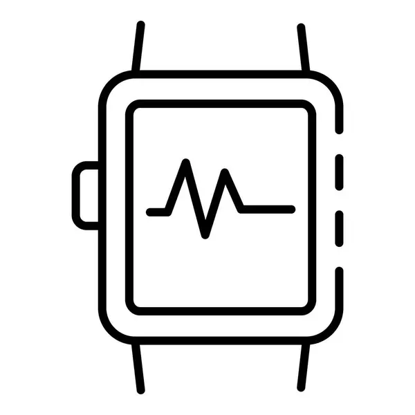 Ikona zegarka Smartwatch, styl konturu — Wektor stockowy