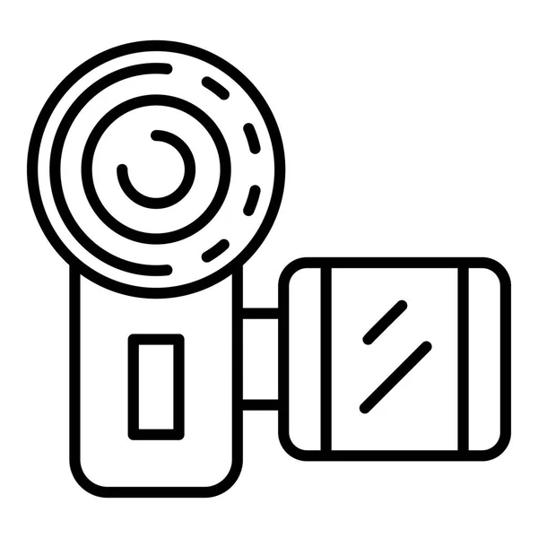 Портативная иконка видеокамеры, стиль контура — стоковый вектор