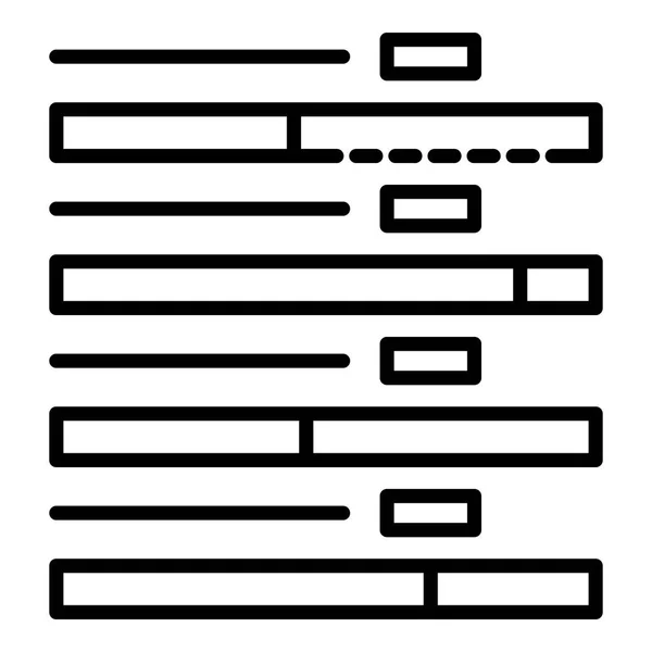 Icône de liste de vote en ligne, style de contour — Image vectorielle