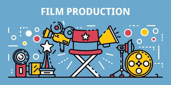 Film production banner, outline style