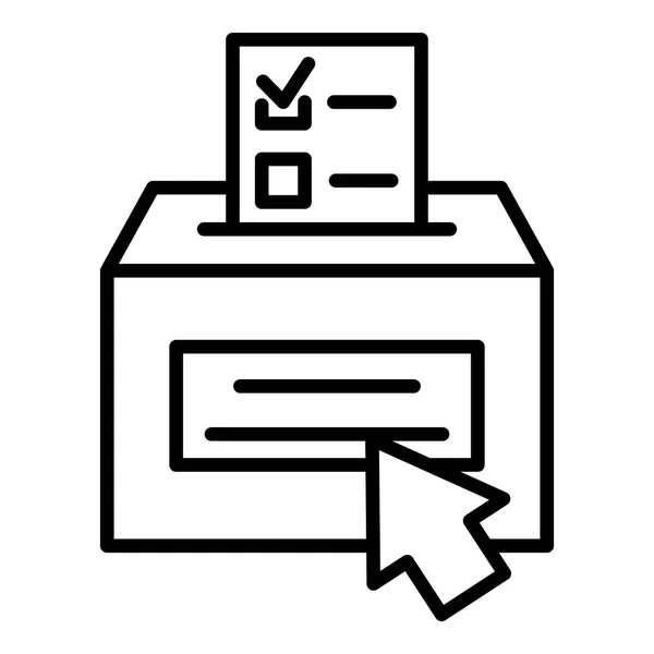 Ikona hlasovací pole online, styl osnovy — Stockový vektor