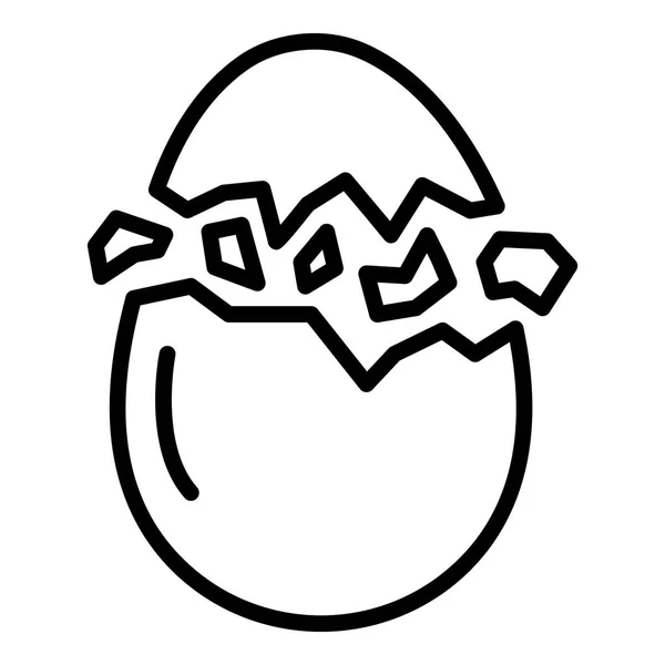 Eggshell çatlak simgesi, anahat tarzı — Stok Vektör