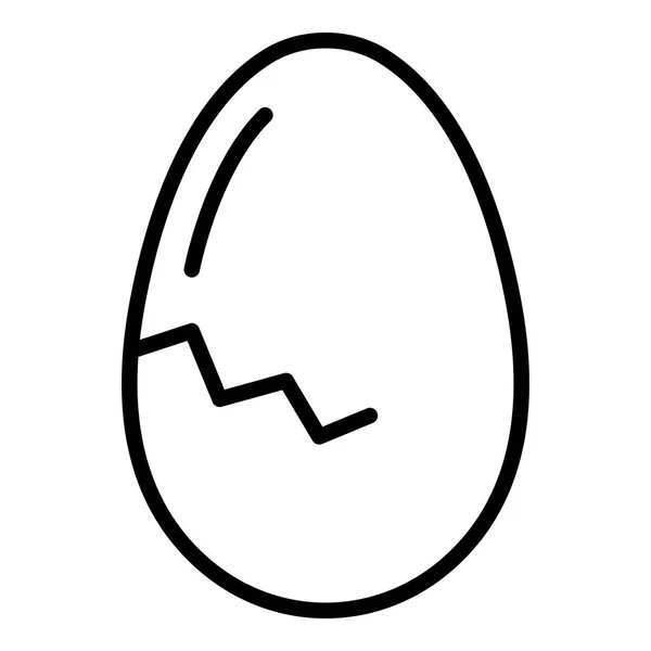 Icona uovo crack solido, stile contorno — Vettoriale Stock