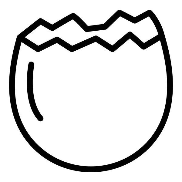 Ícone de ovo meia rachadura, estilo esboço — Vetor de Stock