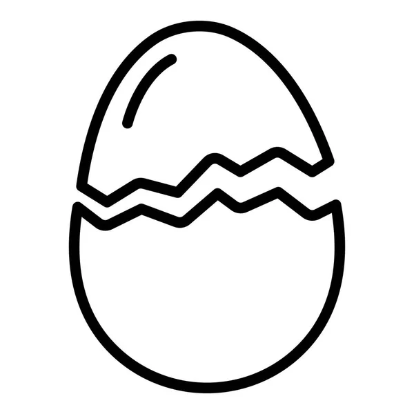 Çatlamak yarım yumurta simgesi, anahat tarzı — Stok Vektör