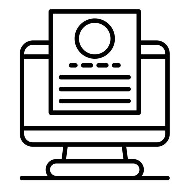 Dosya bilgisayar işe alma simgesi, anahat stili