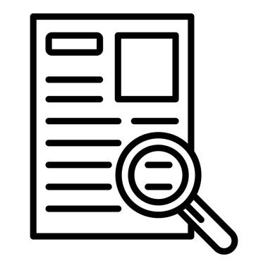 Tetkikleri işe alım kağıt simgesi, anahat stili