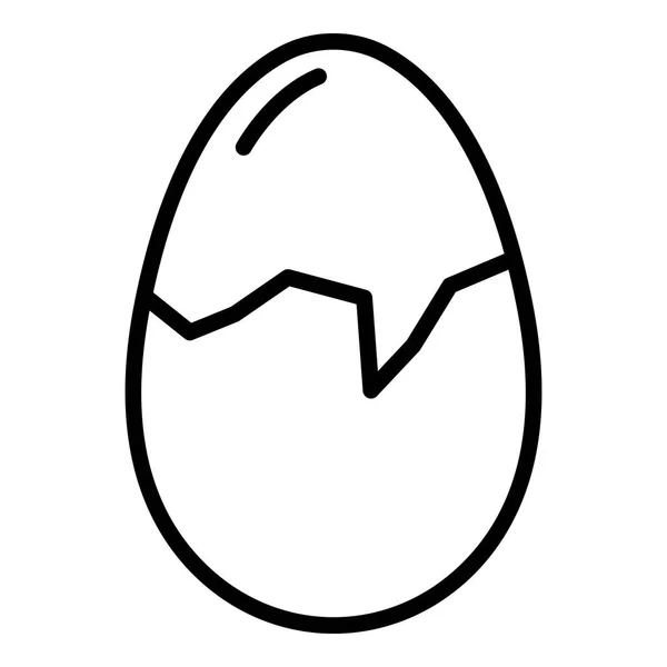 Egg crack icon, outline style — Stock Vector