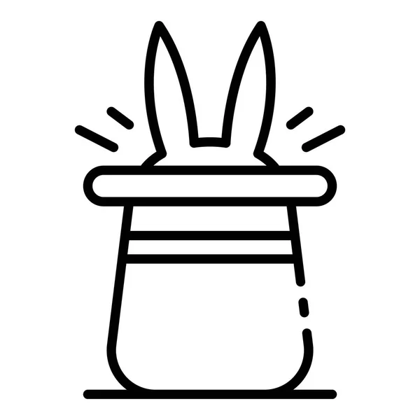 Кролик в волшебной шляпе иконка, стиль контура — стоковый вектор