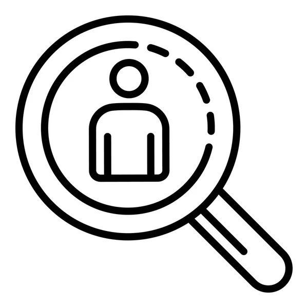 Magnify recruitment glass icon, outline style — Stock Vector