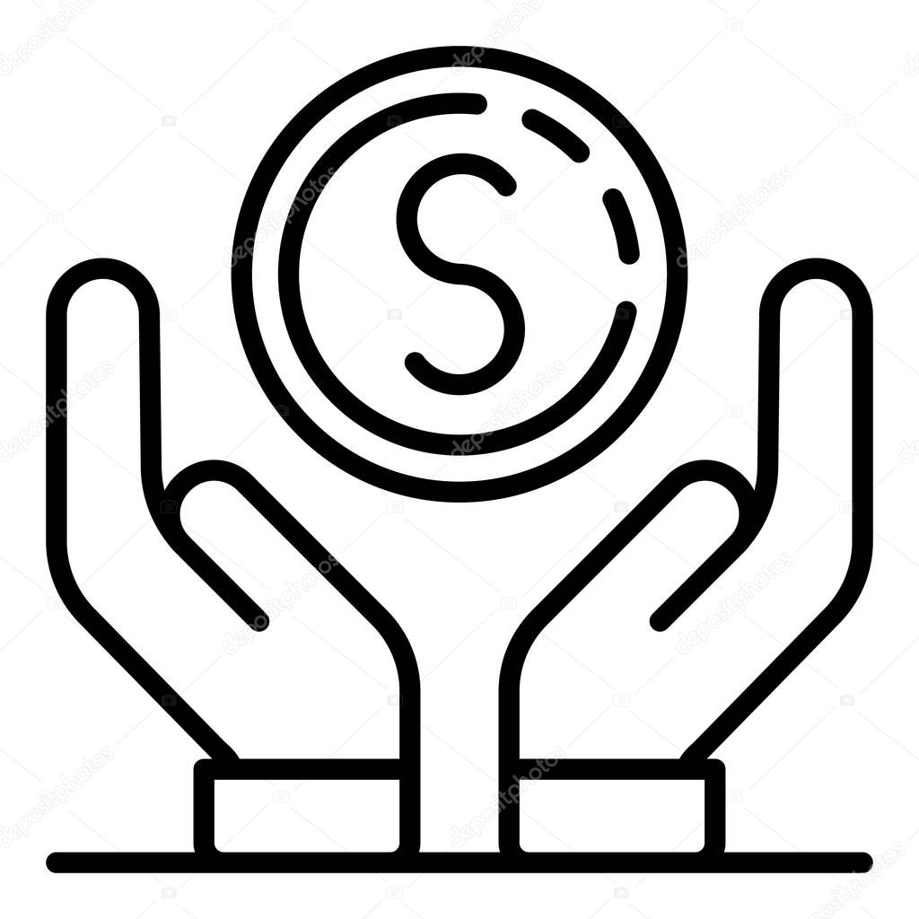 Keep volunteering money icon. Outline keep volunteering money vector icon for web design isolated on white background