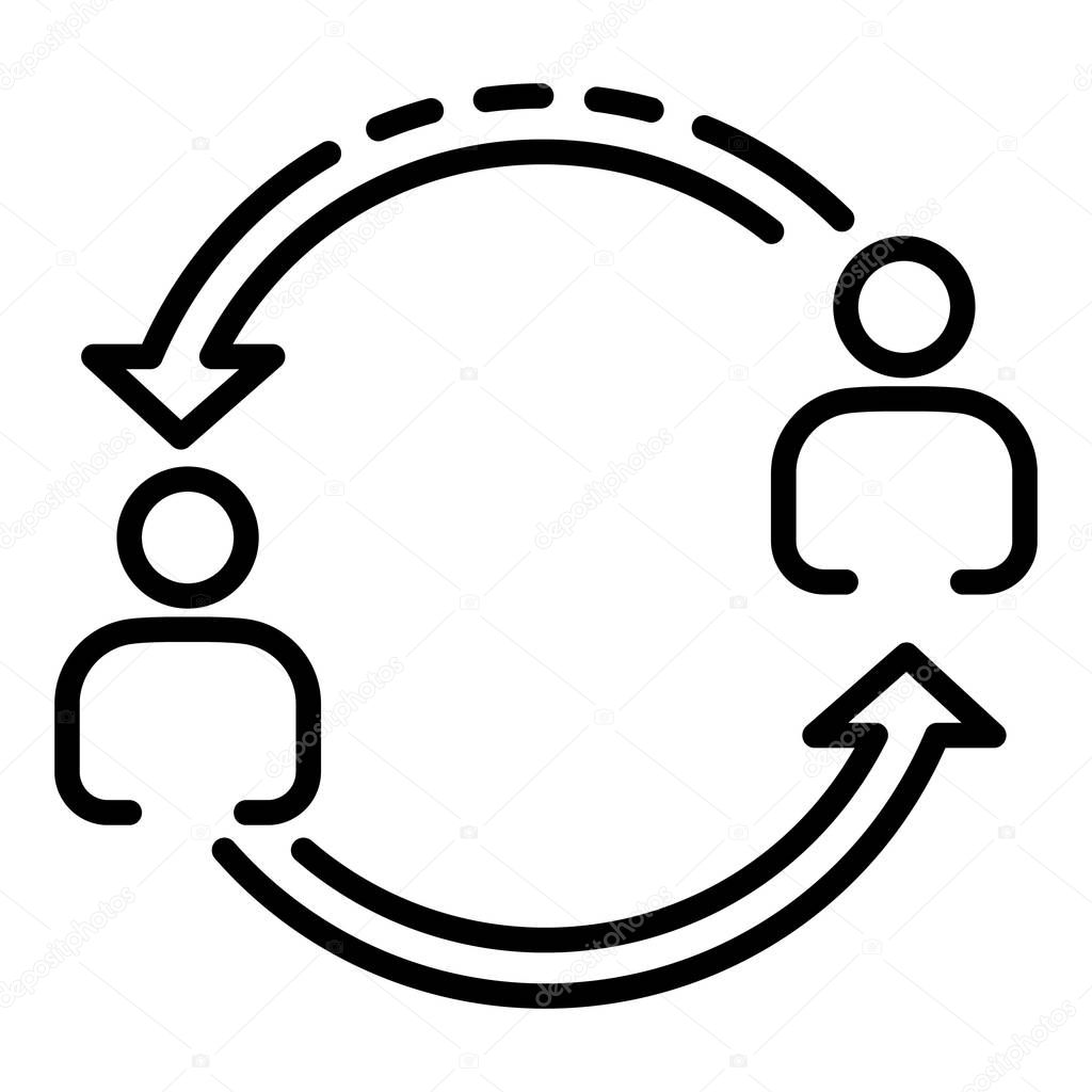 Help each other icon. Outline help each other vector icon for web design isolated on white background