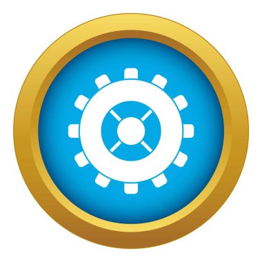 Dişli simge mavi vektör izole