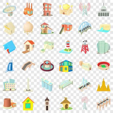 Simgeler bina şehir ayarla, tarzı çizgi film