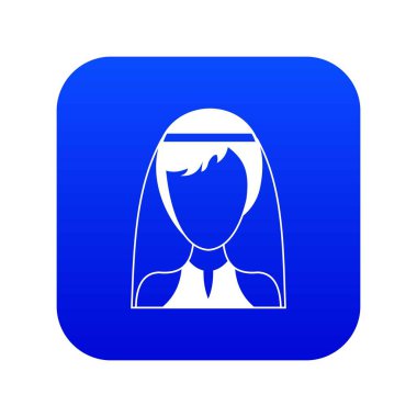 Güzel gelin simgesi dijital mavi