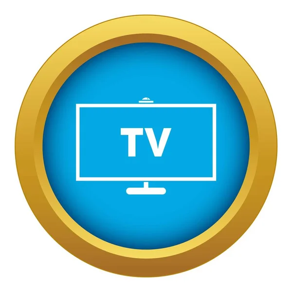 Icono de televisión vector azul aislado — Archivo Imágenes Vectoriales