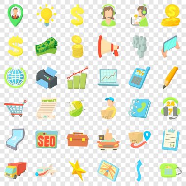 İş seo simgeler ayarla, tarzı çizgi film