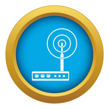 WiFi yönlendirici simge mavi vektör izole