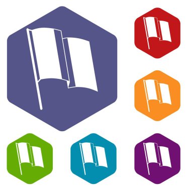 Almanya bayrağı simgeler vektör altı yüzlü