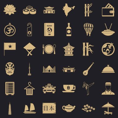 İyi yemek Icons set, basit tarzı