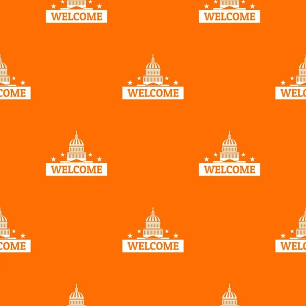 Welcome to USA pattern vector orange — Stock Vector