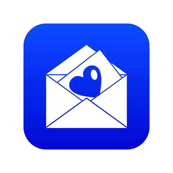 Vintage envelopes and heart icon digital blue — Stock Vector