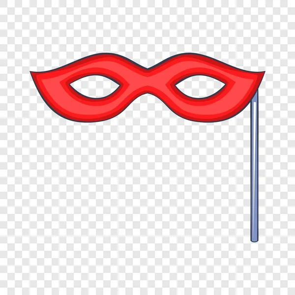 Röd carnival mask ikon, tecknad stil — Stock vektor