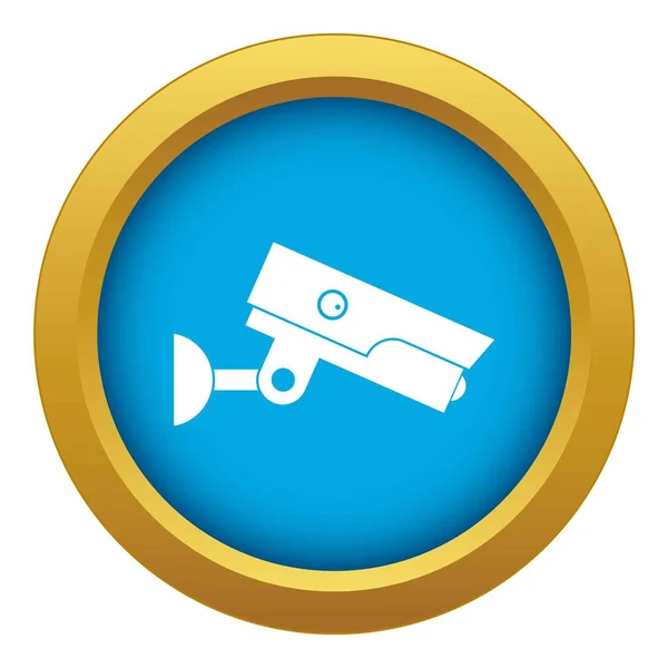 Icona telecamera di sicurezza vettoriale blu isolato — Vettoriale Stock