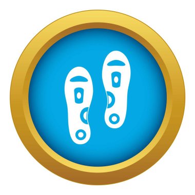 Ortopedi iç tabanlı simge mavi vektör izole